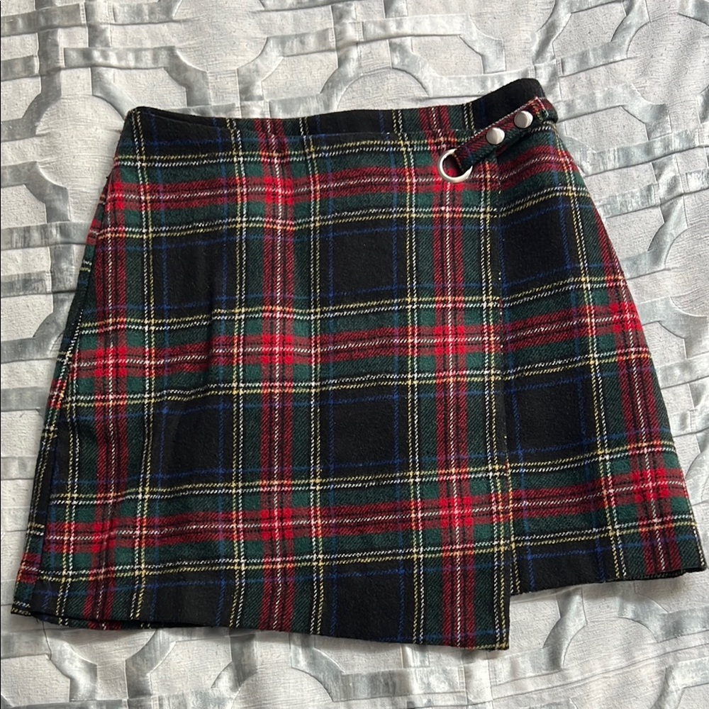 Classic Tartan Mini Skirt - Red & Green Plaid